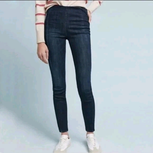 ❤NWOT! ANTHROPOLOGIE PILCRO HIGH RISE PULL ON DENIM SKINNY LEGGING JEANS, 4 (27) - Picture 1 of 11
